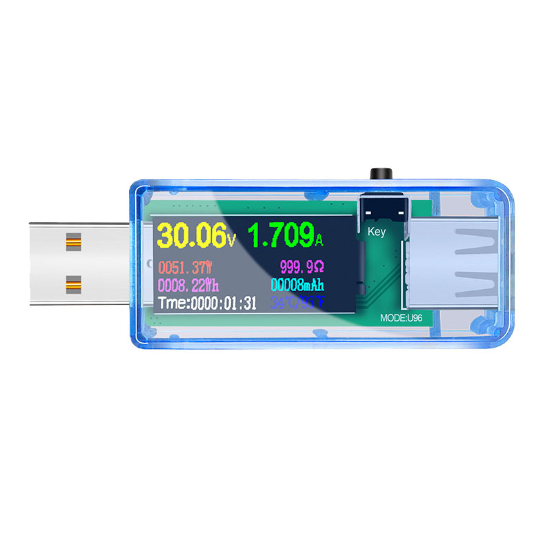 High precision USB voltage ammeter detector Mobile phone USB charging detection display Temperature power capacity
