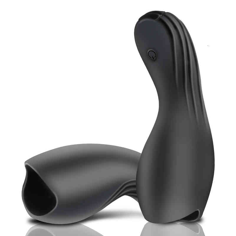 Massager Condom Sex Toy Male Masturbation Delayed Ejaculation Glans Vibrator Cock Trainer Ring Penis 10 Modes Rechargeable Toys for Men