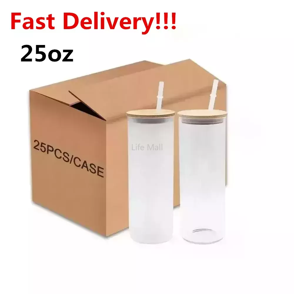 Fast Delivery Sublimation 25oz Glass Mugs Transparent Clear And Frosted Water Bottle With Lid Straw DD
Fast Delivery Sublimation 25oz Glass Mugs Transparent Clear And Frosted Water Bottle With Lid Straw DD