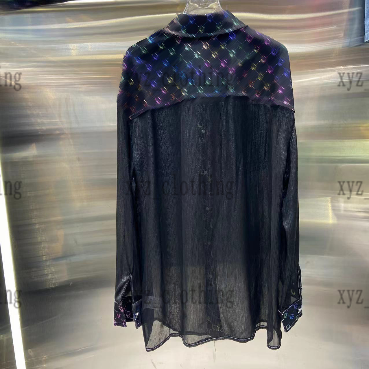 2022 newly luxury womens blouses & shirts Quicksand mesh fabric stitching colorful denim shirts Full logo wash cotton blouse size SML, Black
2022 newly luxury womens blouses & shirts Quicksand mesh fabric stitching colorful denim shirts Full logo wash cotton blouse size SML, Black