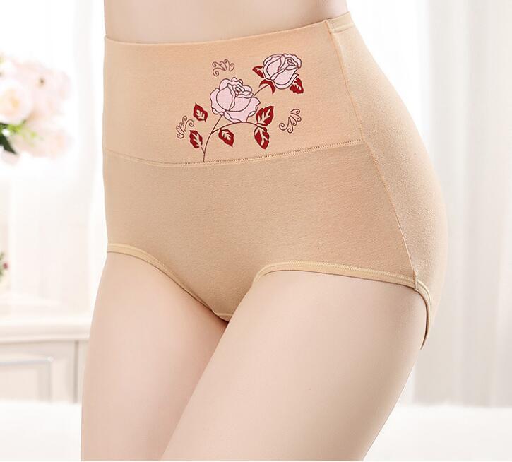 3PCS/lotPlus Size Underwear Woman high waist Women's Panties High Rise pure Cotton Brief breathable Panty Underpants for ladies 220511