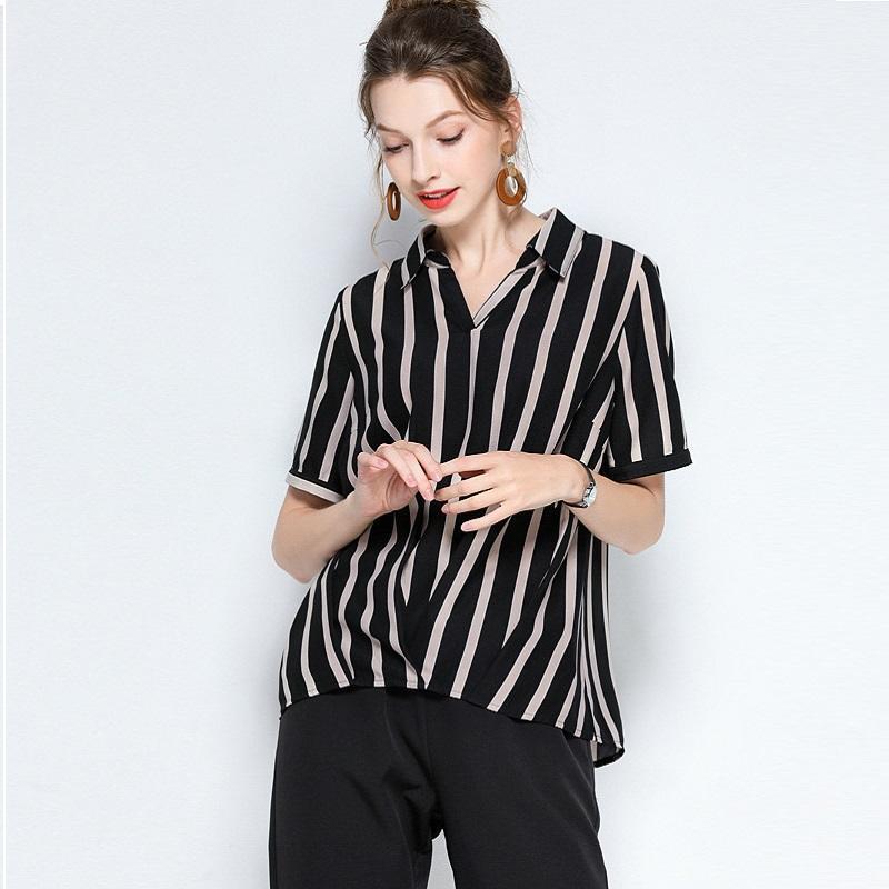 2022Summer Fashion Ladies Stripe Chiffon Shirt Casual Blouse Short Sleeve Turn Down Collar Tops Plus Size Oversized Camisa -5XL Women's Blo, Black
2022Summer Fashion Ladies Stripe Chiffon Shirt Casual Blouse Short Sleeve Turn Down Collar Tops Plus Size Oversized Camisa -5XL Women's Blo, Black