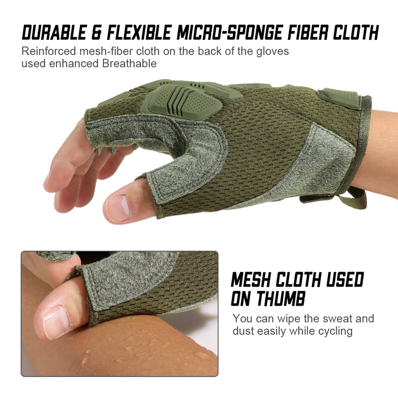 Fingerless Glove Half Finger Gloves Tactical Military Army Mittens SWAT Airsoft Bicycle Outdoor Shooting Hiking Driving Men 220812