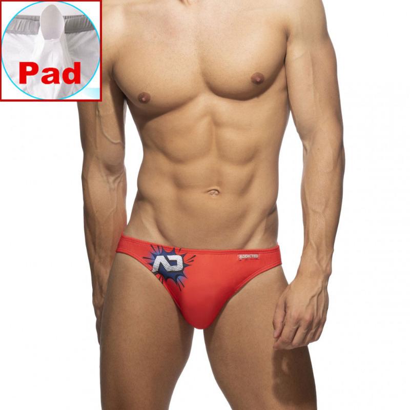 Men's Swimwear Sexy Padded Mens Low Waist Swim Bikini Swimsuit Briefs Quick Dry Bathing Suit Underwear Beach Surf Trunks Shorts Malem