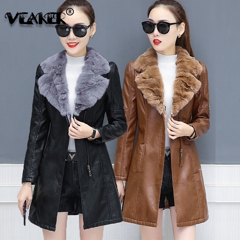 Winter Womens Leather Jacket Warm Big Fur Collar Long Leather Coat Balck Outerwear Slim Fit Overcoat Plus Size S5XL 201030, 1black
Winter Womens Leather Jacket Warm Big Fur Collar Long Leather Coat Balck Outerwear Slim Fit Overcoat Plus Size S5XL 201030, 1black