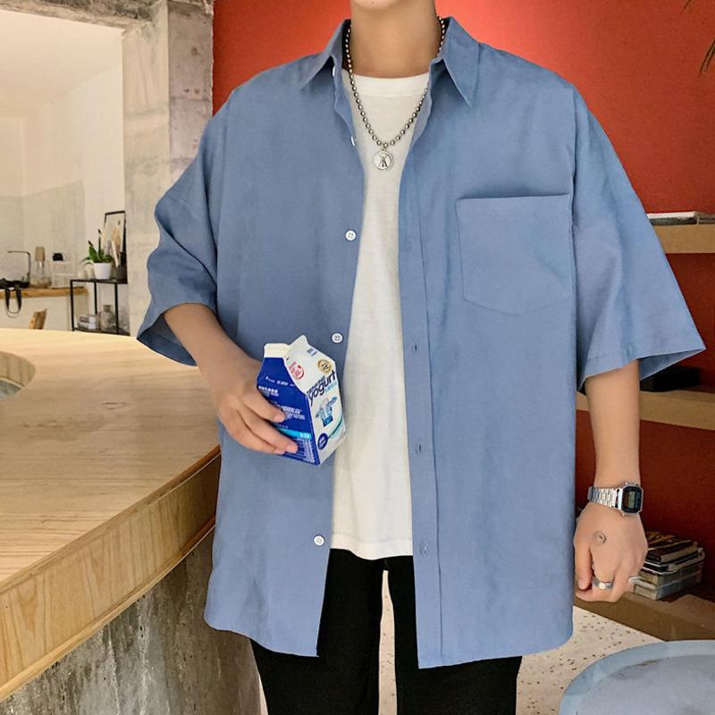 Men' Casual Shirts Summer Short-sleeved Men Fashion Multicolor Streetwear Korean Loose Pocket Mens Dress ShirtsMen, Black
Men' Casual Shirts Summer Short-sleeved Men Fashion Multicolor Streetwear Korean Loose Pocket Mens Dress ShirtsMen, Black
