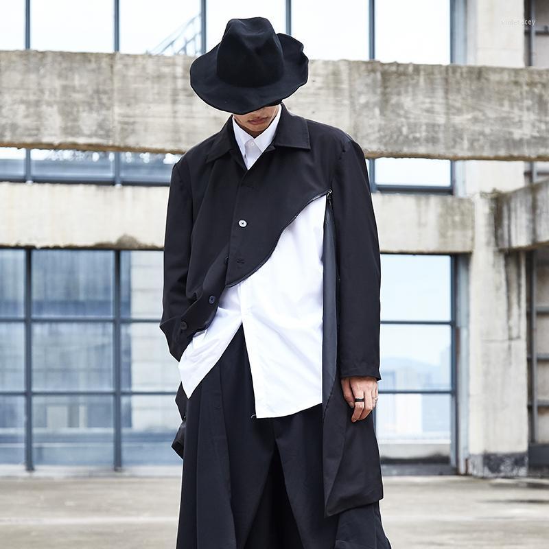 Men's Trench Coats Black Diagonal Zipper Design For Casual And Loose Mid-length Windbreaker Coat Viol22
Men's Trench Coats Black Diagonal Zipper Design For Casual And Loose Mid-length Windbreaker Coat Viol22
