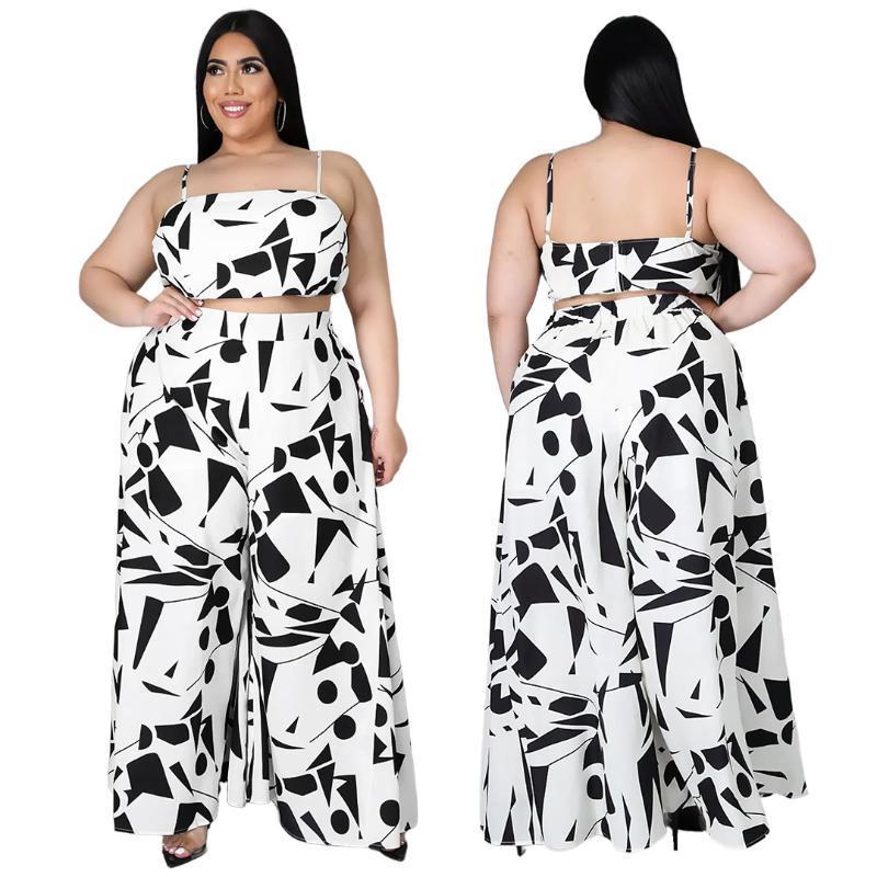 Women's Plus Size Tracksuits -5XL Women Clothing Two Piece Set Casual Printing Zip Sleeveless Top And Wide Leg Pant Outfit Wholesale DropW, White
Women's Plus Size Tracksuits -5XL Women Clothing Two Piece Set Casual Printing Zip Sleeveless Top And Wide Leg Pant Outfit Wholesale DropW, White