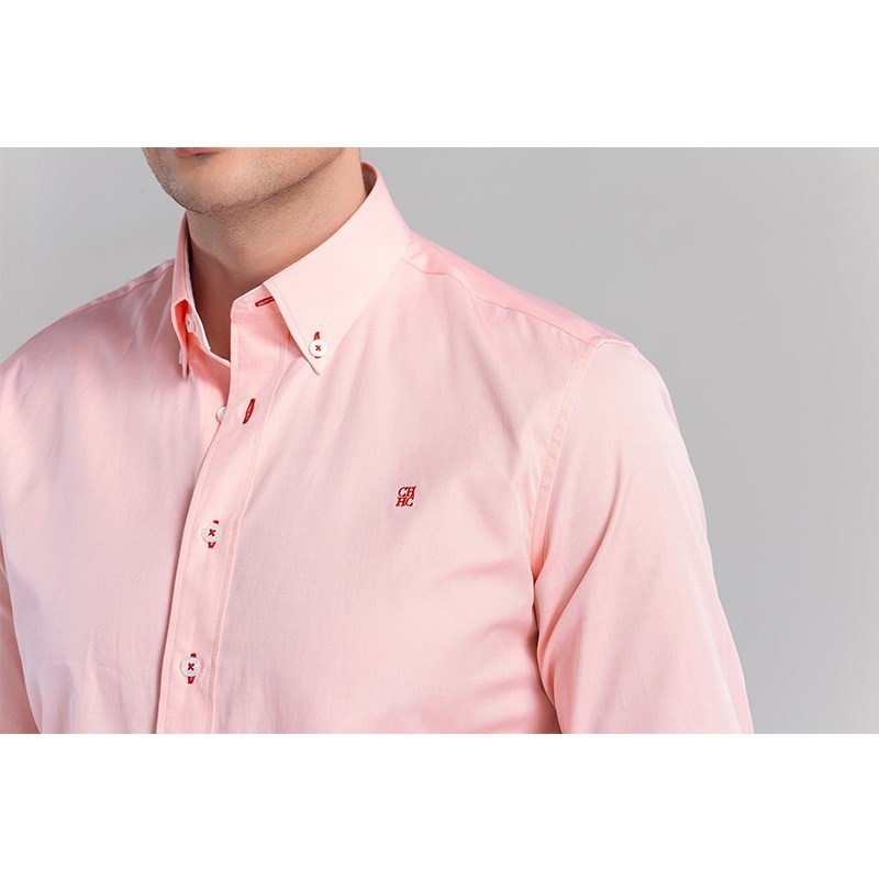 CHCH Fashion 100%Cotton Long Sleeve Shirt Solid Slim Fit Male Social Casual Business White Dress Shirts 220330