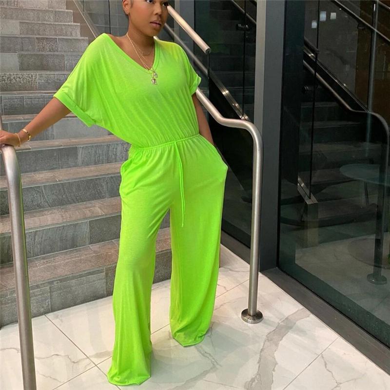 Women' Jumpsuits & Rompers Women Casual Loose Jumpsuit Summer Sexy Solid Short Sleeve Female Woman Strench Waist Laysuit Long TrousersWomen
Women' Jumpsuits & Rompers Women Casual Loose Jumpsuit Summer Sexy Solid Short Sleeve Female Woman Strench Waist Laysuit Long TrousersWomen