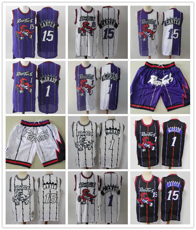 Toronto''Raptors''MEN Jersey purple Vince 15 Carter Tracy 1 McGrady Shorts Basketball Jerseys