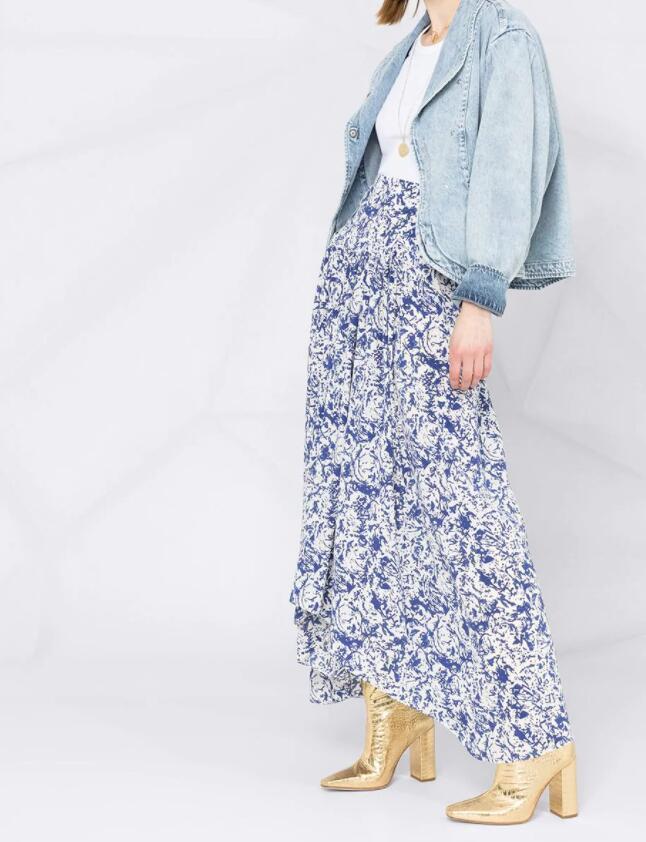 Skirts Woman Blue White High Waist Long Asymmetric Viscose Skirt Elegant Ladies Fashion
Skirts Woman Blue White High Waist Long Asymmetric Viscose Skirt Elegant Ladies Fashion