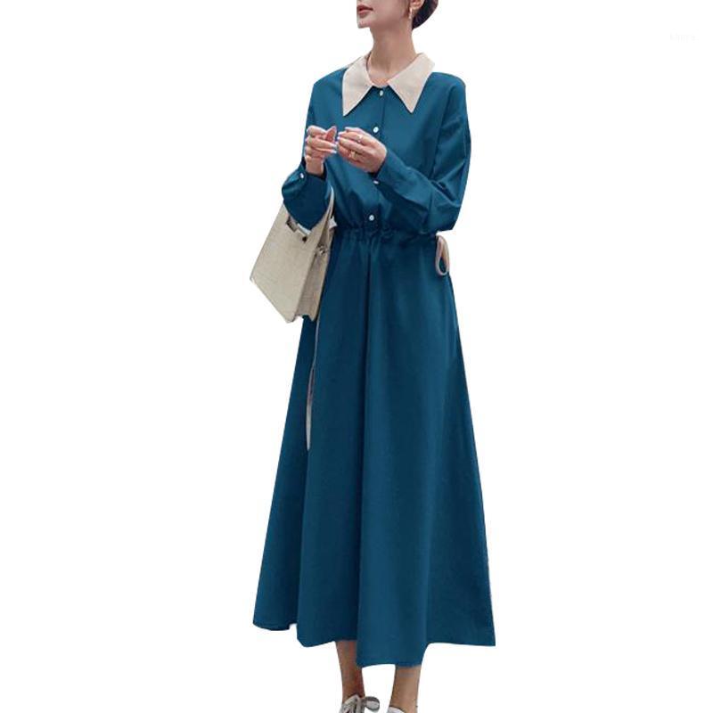 Women' Spring Autumn Style Dress Solid Color Button Turn-Down Collar Lace Up Elegant Sweet SS3684 Casual Dresses, Blue
Women' Spring Autumn Style Dress Solid Color Button Turn-Down Collar Lace Up Elegant Sweet SS3684 Casual Dresses, Blue