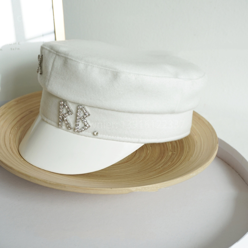 USPOP Women Hats Crystal baker boy hat Wool sboy Caps Female Flat Militray Visor S-XL 220507