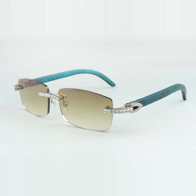 endless dia sunglasses frames 3524012 with teal wood sticks and 56mm lens Good quality