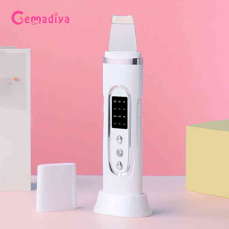 Face Care Devices Steamerultrasonic Skin Scrubber Replacement Ems Pulse Micro Peeling Shovel Pore Deep Cleaning Blackhead Remover Lifting 220225
