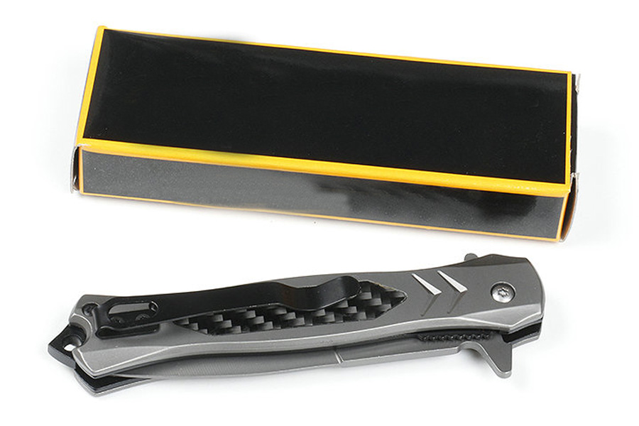 High Quality FA53 Assisted Flipper Folding Knife 440C Gray Titanium Coating Blade Stainless Steel Handle EDC Pocket Knives With Retail Box