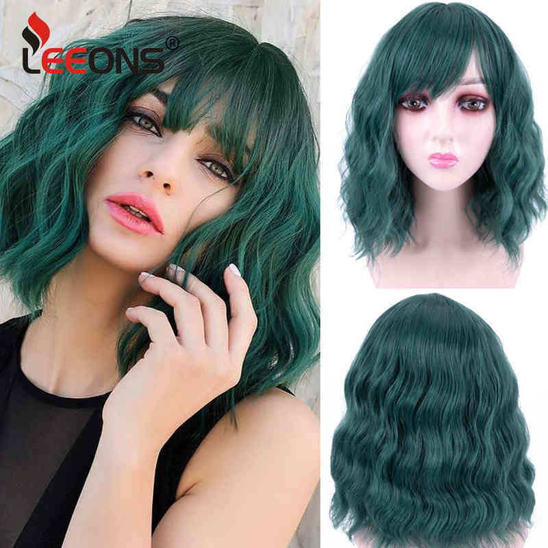 14inch Synthetic Short Bob Wig Body Wave Green s with Bangs Colorful Cosplay Daily Party for Women Natural As Real Hair 220622, 16-613
14inch Synthetic Short Bob Wig Body Wave Green s with Bangs Colorful Cosplay Daily Party for Women Natural As Real Hair 220622, 16-613