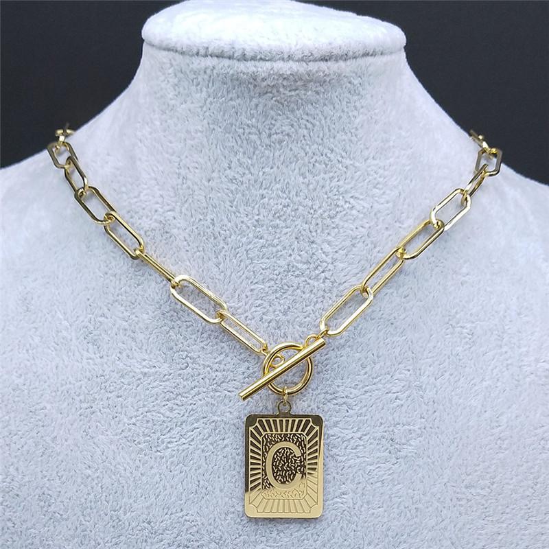Pendant Necklaces Stainless Steel C Letter Geometry Necklace Chain Women Gold Color Choker Jewelry Chaine Acier Inoxydable NXH2001CS02Pendan
Pendant Necklaces Stainless Steel C Letter Geometry Necklace Chain Women Gold Color Choker Jewelry Chaine Acier Inoxydable NXH2001CS02Pendan