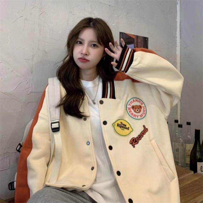 Women's Jackets Harajuku Women's Baseball Bomber Jacket Spring Female Korean Streetwear Style Clothes Loose Hong Kong Trend Brand Retro, Beige
Women's Jackets Harajuku Women's Baseball Bomber Jacket Spring Female Korean Streetwear Style Clothes Loose Hong Kong Trend Brand Retro, Beige