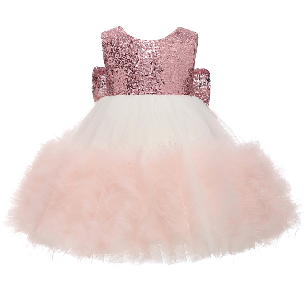 Cute Handmade Wer Girls Dresses Bow Belt Bead Princess Kids Sleeve High Low Long Train Bridesmaid Dress Girl Pageant Ball Gown 403 6660311