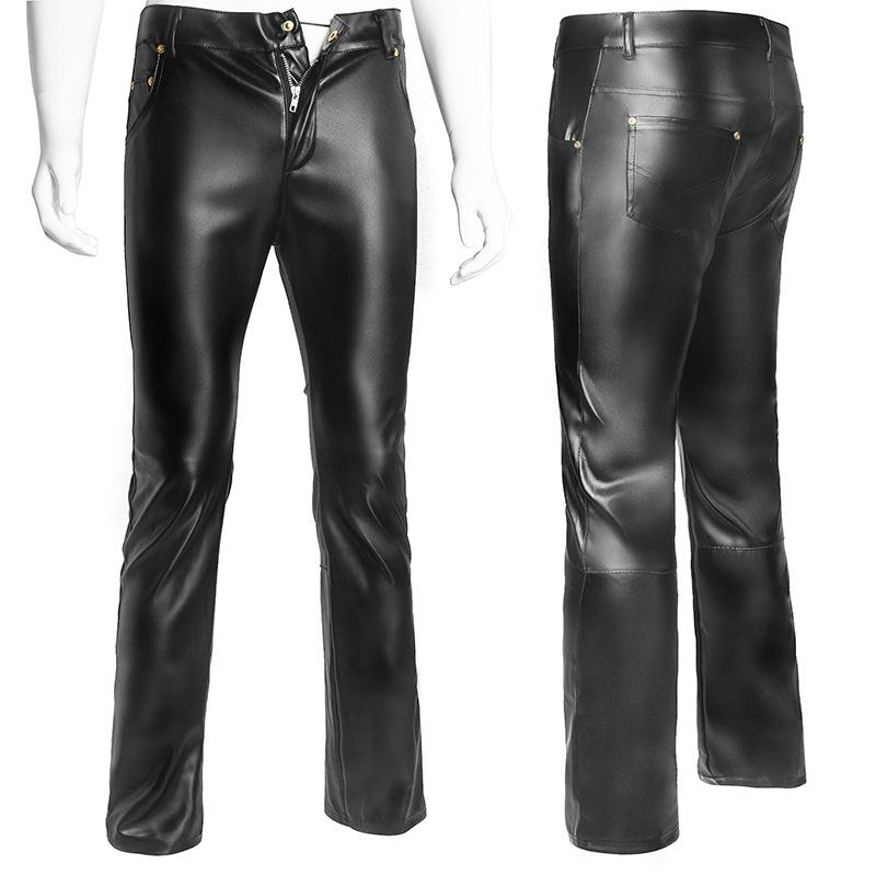 Men' Pants Fashion Men' Black PU Leather Long Casual Slim Fit Trousers Gothic Motorcycle Zipper Straight Nightclub CostumesMen
Men' Pants Fashion Men' Black PU Leather Long Casual Slim Fit Trousers Gothic Motorcycle Zipper Straight Nightclub CostumesMen