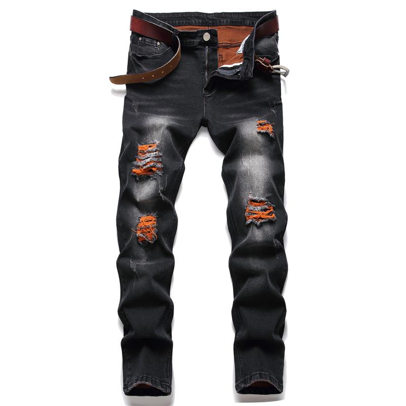Men's Jeans Ripped Pants With Holes Fashion Destroyed Denim Trousers Skinny Distressed Bottoms, Black
Men's Jeans Ripped Pants With Holes Fashion Destroyed Denim Trousers Skinny Distressed Bottoms, Black