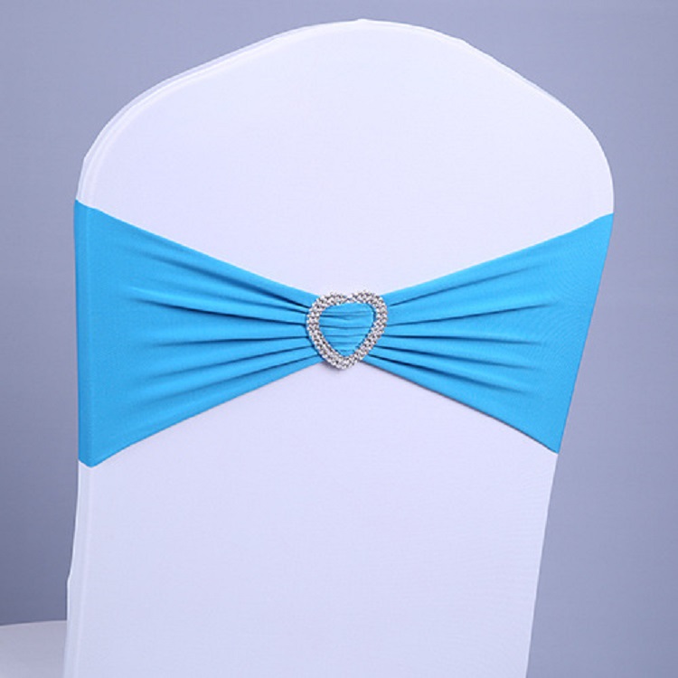 Chair Covers 100 pcs Spandex Lycra Sashes Elastic Satin Chair Bands with Buckle for Wedding Cover Bows Wholesale