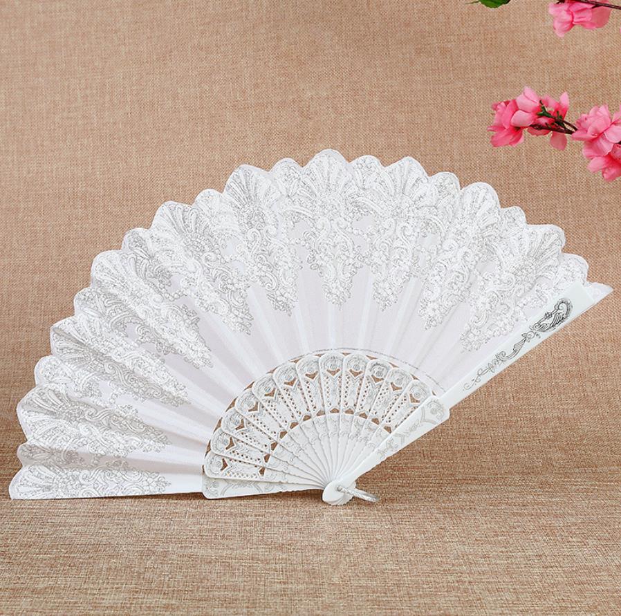 Lace Floral Folding Hand Fan Rose Feather Party Costume Accessories Show Cosplay Wedding Photo Props