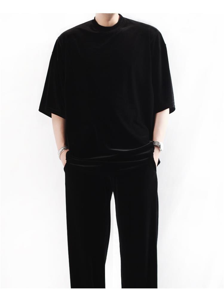 Men' T-Shirts Men' Short Sleeve T-Shirt Summer Velvet Pullover Dark Korean Quality Leisure Loose Large Size Half TopMen, Black
Men' T-Shirts Men' Short Sleeve T-Shirt Summer Velvet Pullover Dark Korean Quality Leisure Loose Large Size Half TopMen, Black