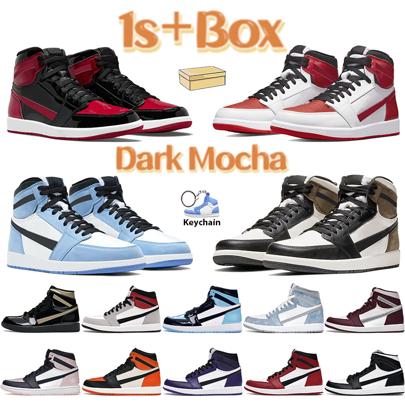 With Box 1 1s Men Basketball Shoes Bred Patent Light Smoke Grey High Dark Mocha Hyper Royal Chicago Satin Black Twist Court Purple Mens Sneakers, Double shoe box
With Box 1 1s Men Basketball Shoes Bred Patent Light Smoke Grey High Dark Mocha Hyper Royal Chicago Satin Black Twist Court Purple Mens Sneakers, Double shoe box