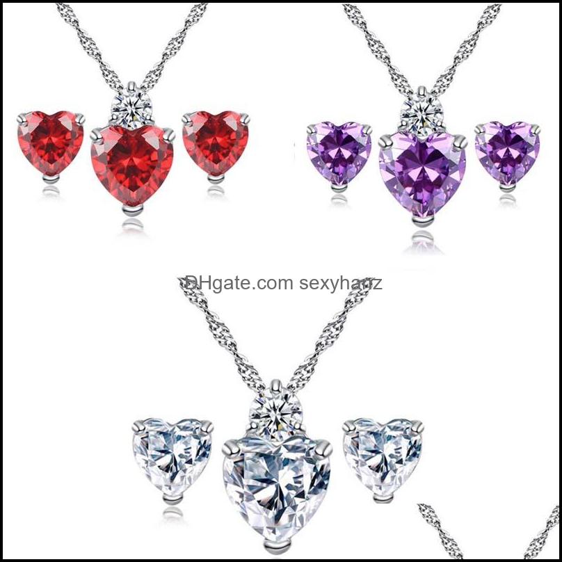 Earrings Necklace Jewelry Sets Sier Crystal Pendant Necklaces Set For Women Girl Party Gift Fashion Wholesale Drop Delivery 2021 L0Hrw, White
Earrings Necklace Jewelry Sets Sier Crystal Pendant Necklaces Set For Women Girl Party Gift Fashion Wholesale Drop Delivery 2021 L0Hrw, White