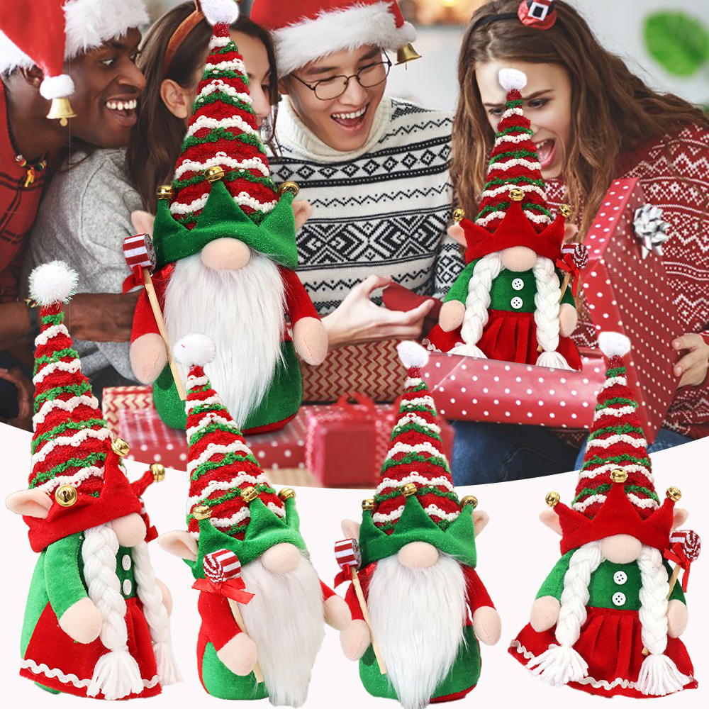 Christmas Decorations Cute Elf Santa Claus Faceless Doll