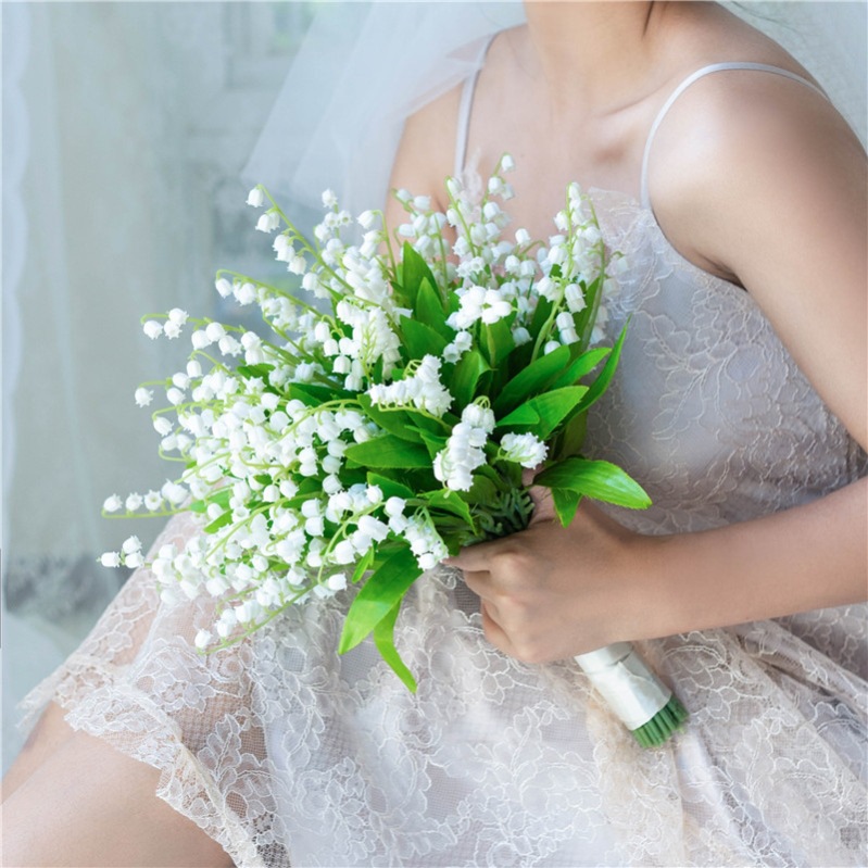 Wedding Flower Bouquet for Bride Accessories Calla Lily Bridal Bouquet Bridesmaids White Tulip Valley Marriage Decoration
