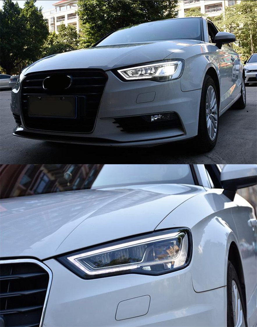 2 PCS Auto Car Head Light Parts For A3 Matrix 20 13-20 16 LED Lamps Headlights DRL Daytime Running Lights Turn Signal