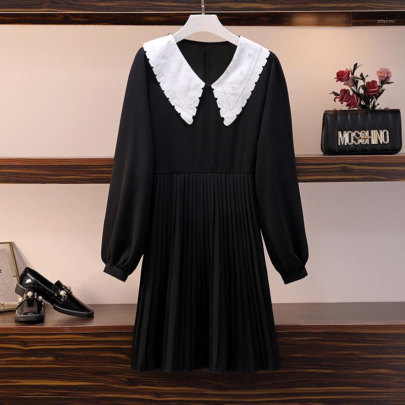 Casual Dresses -4XL 2022Early Spring Women Fashion Korean Style Pleated Dress Doll Collar Loose Long-Sleeved Elegant Pullover Pretty, Black
Casual Dresses -4XL 2022Early Spring Women Fashion Korean Style Pleated Dress Doll Collar Loose Long-Sleeved Elegant Pullover Pretty, Black