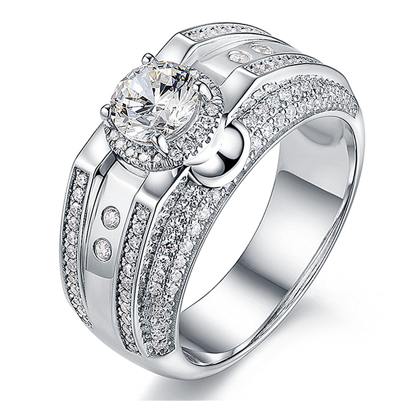 Fashion full diamond group inlaid diamond ring platinum plated Moissanite diamond ring trend domineering personality men's ring
Fashion full diamond group inlaid diamond ring platinum plated Moissanite diamond ring trend domineering personality men's ring