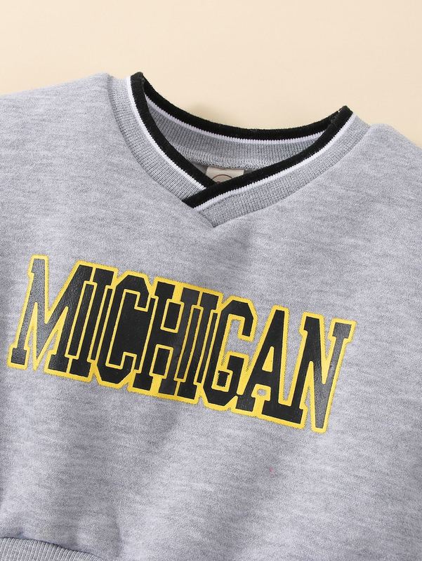 Baby Letter Graphic Colorblock Pleated Hem Sweatshirt Dress SHE