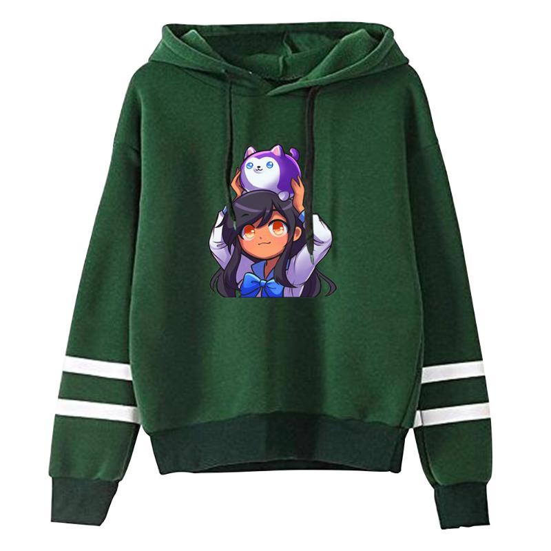 Men's Hoodies & Sweatshirts Aphmau Merch 2D Fashion Logo Men/Women Hooded Sweatshirt Hockey Uniform Kawaii Style, Black