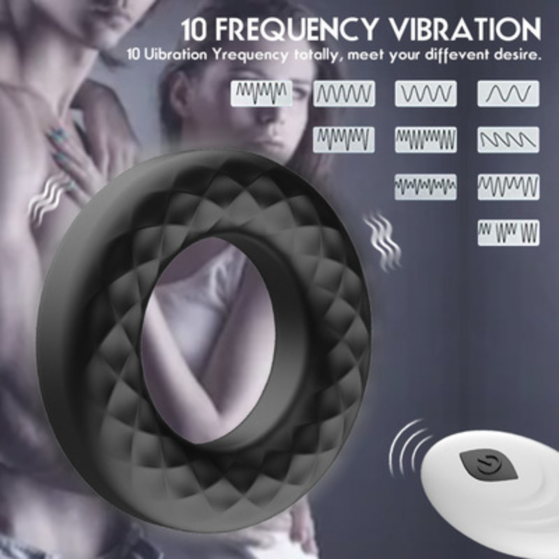 Penis Rings Vibrator Scrotal Binding Clitoris Stimulation Delay Ejaculation Erection 10 Speeds Remote Control Cock Ring Sex Toy 220520 - view 5