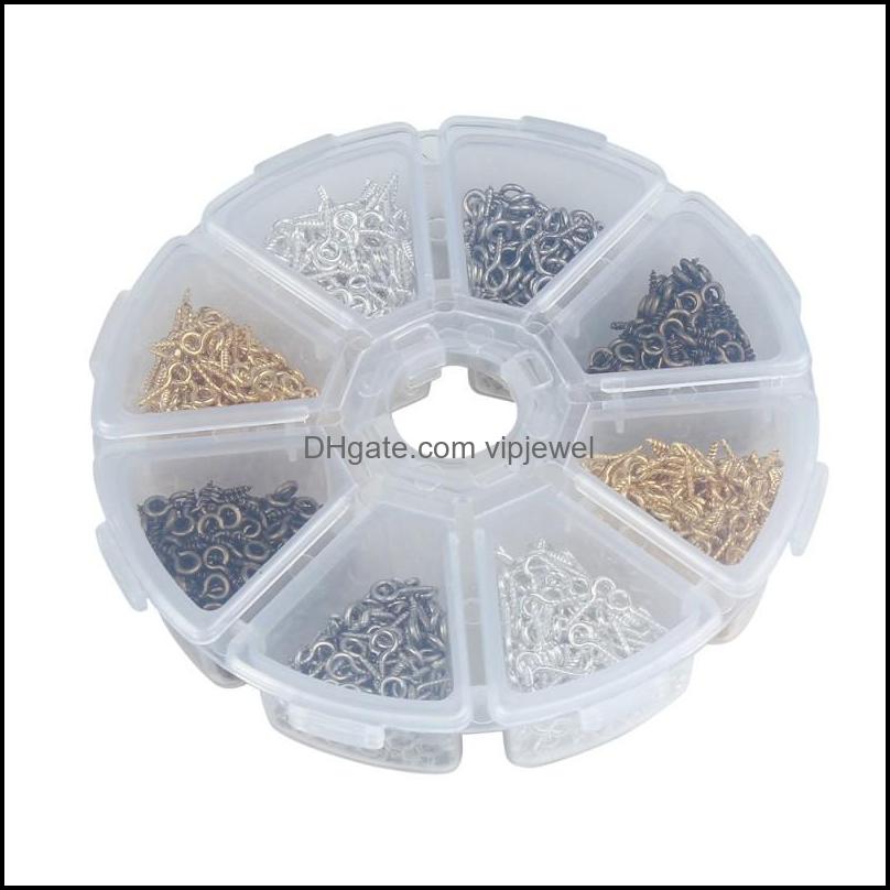 Clasps Hooks Jewelry Findings Components 800Pcs/Box 4X10Mm Small Sheep Screw Eyes Nail Pins Bail Ring Hook Finding Dhxyg