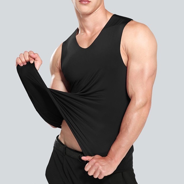 5Pcs Men Tank Tops Underwear Quick Drying Mens Undershirt Shirts Male Bodyshaper Fitness Wrestling Singlets Ice silk Big size 220601