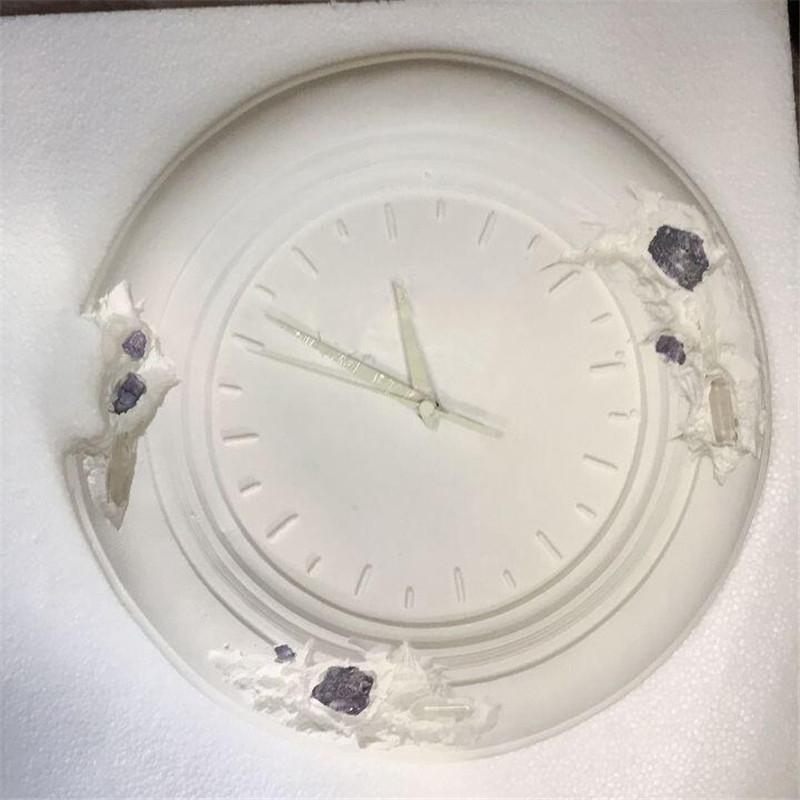 Home Furnishings Artistic Decorative Objects Future Relic Eroded Clock Figurines Hypebeast Plaster Wall Clock Corroded By Crystal Handicraft Supplier
