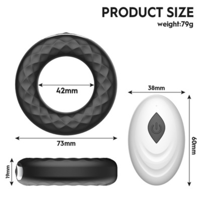 Penis Rings Vibrator Scrotal Binding Clitoris Stimulation Delay Ejaculation Erection 10 Speeds Remote Control Cock Ring Sex Toy 220520 - view 7