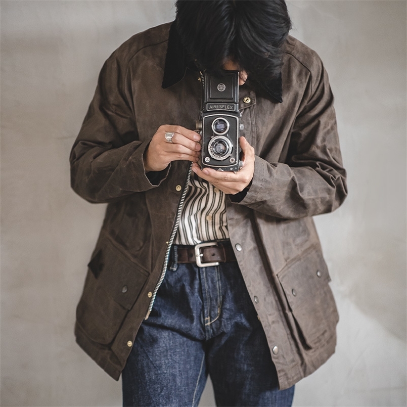 Mens Vintage Lined Waxed Canvas Corduroy Lapels waterproof and windproof Jacket For Autumn And Winter Waxed Motorcycle Jacket LJ201013, Coffee
Mens Vintage Lined Waxed Canvas Corduroy Lapels waterproof and windproof Jacket For Autumn And Winter Waxed Motorcycle Jacket LJ201013, Coffee