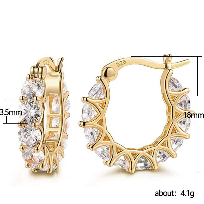 Stud 2022 Arrival Earrings For Women French Full Zircon U-shaped Fashion Jewelry Wedding Geometric Wholesale Trend