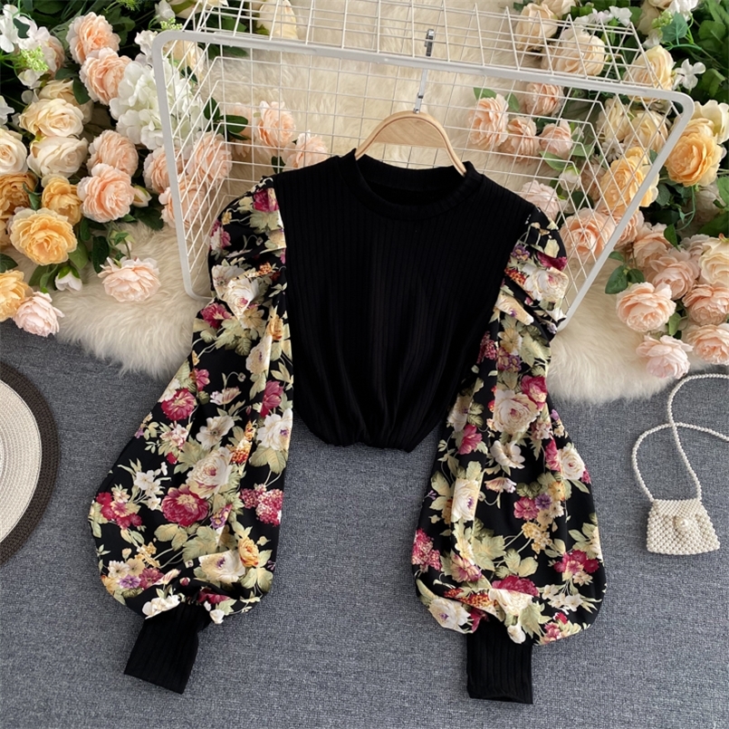 Women Autumn Printed Bottoming Shirt Puff Sleeve Stitching Patchwork O-Neck Temperament Slim Fit Top Female Blouse UK115 220407, Khaki
Women Autumn Printed Bottoming Shirt Puff Sleeve Stitching Patchwork O-Neck Temperament Slim Fit Top Female Blouse UK115 220407, Khaki