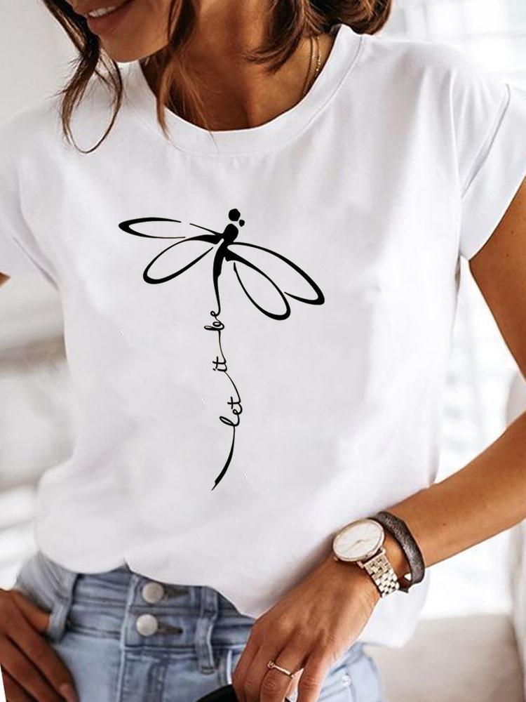 Clothes Ladies Summer T Clothing Print Fashion Casual Tshirts Letter 90s Trend Cute Short Sleeve Women Female Graphic Tee 220527