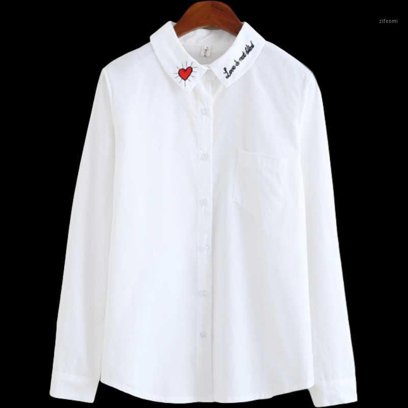 Women Blouse Cotton White Embroidered Lapel Long-Sleeved Shirt Korean Version Of Single-Breasted Loose Clothes Casual Wild Women' Blouses
Women Blouse Cotton White Embroidered Lapel Long-Sleeved Shirt Korean Version Of Single-Breasted Loose Clothes Casual Wild Women' Blouses