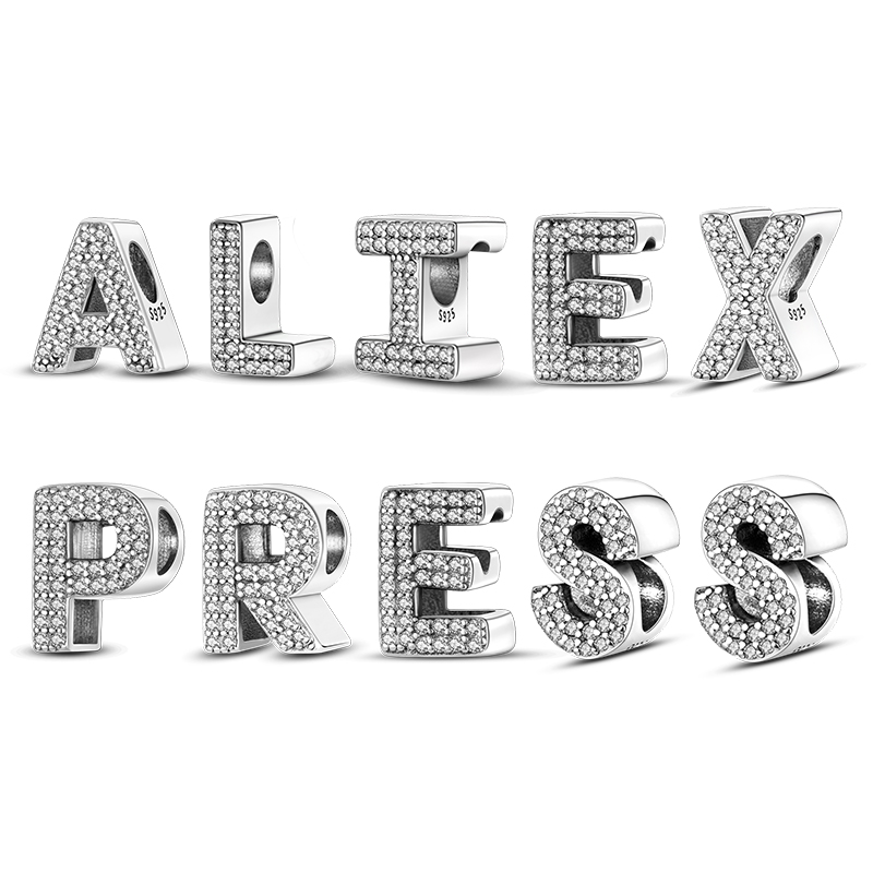 925 Sterling Silver Dangle Charm Color 26 English Letters Beads Bead Fit Pandora Charms Bracelet DIY Jewelry Accessories
925 Sterling Silver Dangle Charm Color 26 English Letters Beads Bead Fit Pandora Charms Bracelet DIY Jewelry Accessories